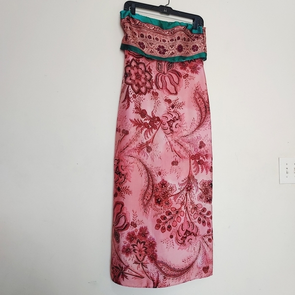 Zara Printed Strapless Midi Dress - Picture 10 of 16